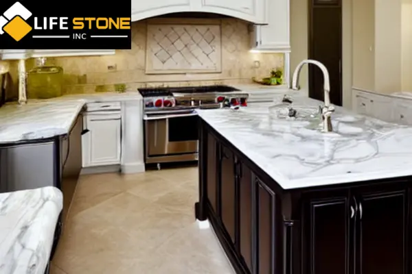 kitchen with marble floorss