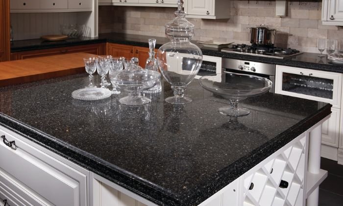 black and gold granite countertops