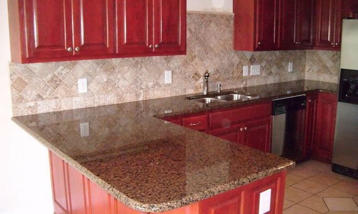 red granite countertops