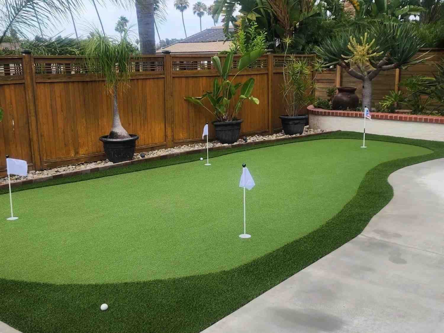 Front yard landscaping with turf